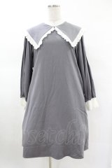 Candy Stripper / FRILL COLLARワンピース S グレー H-25-03-23-1028-PU-OP-KB-ZH