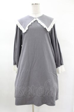 画像1: Candy Stripper / FRILL COLLARワンピース S グレー H-25-03-23-1028-PU-OP-KB-ZH