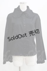 PEACE NOW / フリル丸襟ブラウス  黒 H-25-03-23-008-PU-BL-KB-ZH