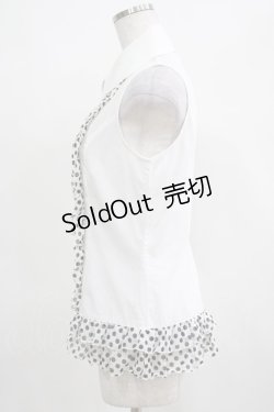 画像2: PEACE NOW / ドットフリルノースリーブブラウス  白 H-25-03-23-009-PU-BL-KB-ZH
