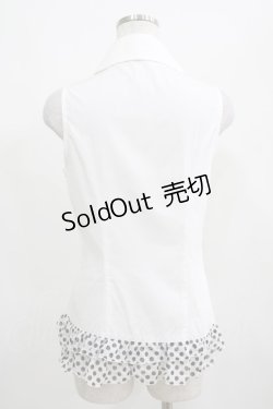 画像3: PEACE NOW / ドットフリルノースリーブブラウス  白 H-25-03-23-009-PU-BL-KB-ZH