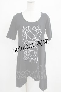 PEACE NOW / プリントロングカットソー  黒 H-25-03-23-014-PU-TO-KB-ZH