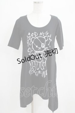 画像1: PEACE NOW / プリントロングカットソー  黒 H-25-03-23-014-PU-TO-KB-ZH