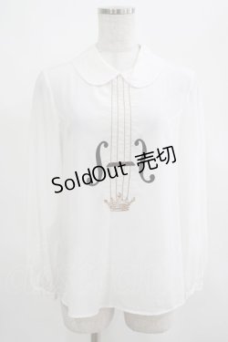 画像1: Jane Marple / バイオリンエンブロイダリーのブラウス  オフ H-25-03-23-026-JM-BL-KB-ZH
