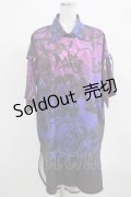 NieR Clothing / 夏用2WAY総柄和風羽織  GRADATION BUTTERFLY×ROSE H-25-03-24-026-PU-BL-KB-ZH