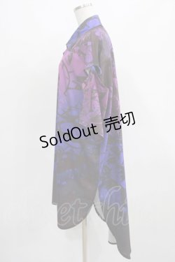 画像2: NieR Clothing / 夏用2WAY総柄和風羽織  GRADATION BUTTERFLY×ROSE H-25-03-24-026-PU-BL-KB-ZH