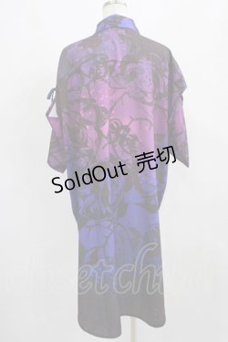 画像3: NieR Clothing / 夏用2WAY総柄和風羽織  GRADATION BUTTERFLY×ROSE H-25-03-24-026-PU-BL-KB-ZH