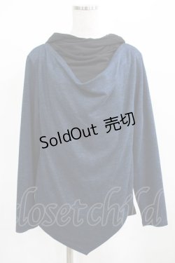 画像1: Deorart / レイヤード風切替プルパーカー L 黒×青 H-25-03-24-029-PU-TO-KB-ZH