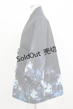 画像2: NieR Clothing / 中綿入りキルティングはんてん風アウター  黒/和柄九尾 H-25-03-24-030-PU-JA-KB-ZT071