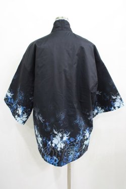 画像3: NieR Clothing / 中綿入りキルティングはんてん風アウター  黒/和柄九尾 H-25-03-24-030-PU-JA-KB-ZT071