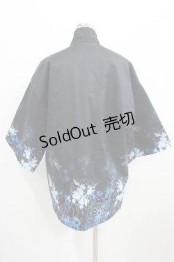 画像3: NieR Clothing / 中綿入りキルティングはんてん風アウター  黒/和柄九尾 H-25-03-24-030-PU-JA-KB-ZT071