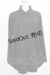 Deorart / ストライプロングシャツ M ブラック H-25-03-24-031-PU-BL-KB-ZH