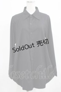 Deorart / ストライプロングシャツ M ブラック H-25-03-24-031-PU-BL-KB-ZH