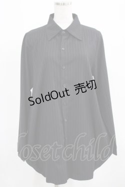 画像1: Deorart / ストライプロングシャツ M ブラック H-25-03-24-031-PU-BL-KB-ZH