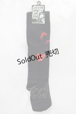 画像1: KILL STAR / Cat Over Knee Socks  ブラック H-25-03-24-045-SL-ZA-KB-ZH