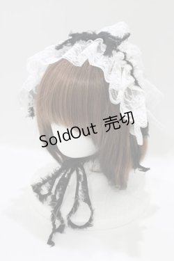 画像1: MARBLE / フリンジリボンレースヘッドドレス  白×黒 H-25-03-24-052-GO-AC-KB-ZH