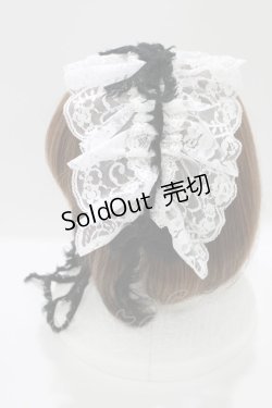 画像2: MARBLE / フリンジリボンレースヘッドドレス  白×黒 H-25-03-24-052-GO-AC-KB-ZH