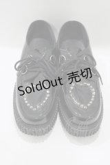 Demonia / CREEPER108/エナメルハートクリーパーシューズ US10(約26cm) ブラック H-25-03-24-053-PU-SH-KB-ZH
