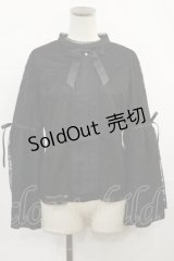 axes femme POETIQUE / リボン付レース姫袖ブラウス M ブラック H-25-03-24-1028-AX-BL-NS-ZH