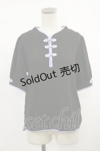 axes femme / チャイナボタンリブトップス M ブラック H-25-03-24-1030-AX-TO-NS-ZH