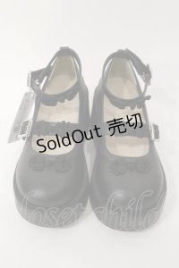 axes femme POETIQUE / チャイナ釦厚底シューズ L ブラック H-25-03-24-1043-AX-SH-NS-ZH
