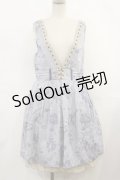 axes femme / バラ柄ジャガードタックワンピース M ブルー H-25-03-24-1012-AX-OP-NS-ZH