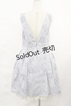 画像2: axes femme / バラ柄ジャガードタックワンピース M ブルー H-25-03-24-1012-AX-OP-NS-ZH