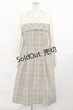 画像1: axes femme / パーカードッキングワンピース M ブラウン H-25-03-24-1013-AX-OP-NS-ZH
