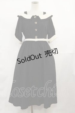 画像1: an another angelus / オフショルバイカラーワンピース Free ブラック H-25-03-24-1015-CA-OP-NS-ZH