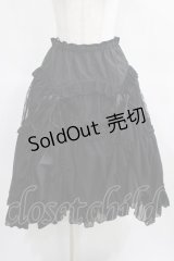 ALGONQUINS / レース切替ドレープロングスカート  ブラック H-25-03-24-011-AL-SK-KB-ZH