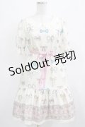 Leur Getter / Ribbon Jewelry袖付ワンピース  オフ白 H-25-03-24-022-LU-OP-KB-ZH