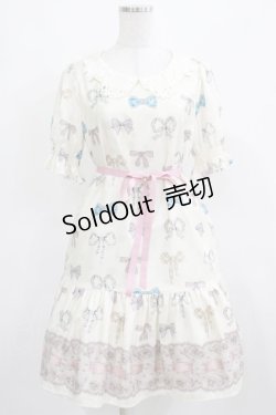 画像1: Leur Getter / Ribbon Jewelry袖付ワンピース  オフ白 H-25-03-24-022-LU-OP-KB-ZH