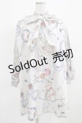 MILK / Tea Partyシャツワンピース  ブルーグレーベース H-25-03-24-024-ML-OP-KB-ZH