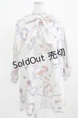 MILK / Tea Partyシャツワンピース  ブルーグレーベース H-25-03-24-024-ML-OP-KB-ZH