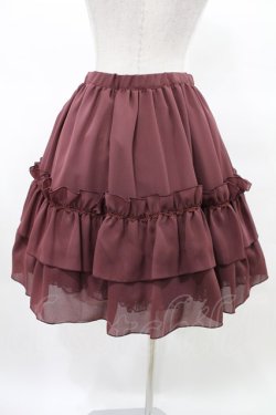 画像2: MIHO MATSUDA / ジョーゼットバッスルフリルスカート  ワイン H-25-03-25-032-GO-SK-KB-ZH