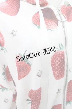 画像3: LISTEN FLAVOR / ストロベリーチョコレート総柄ジップパーカー  白 H-25-03-25-038-PU-TO-KB-ZH