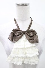 PUTUMAYO / ジャボ付リボン  茶×オフ H-25-03-25-042-PT-ZA-KB-ZH
