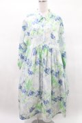 merry jenny / fog flowerシャツワンピース  ブルー H-25-03-25-005-LO-OP-KB-ZH