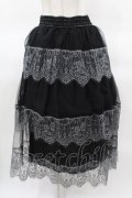axes femme / レースティアードスカート M ブラック/グレー H-25-03-25-1044-AX-SK-NS-ZH