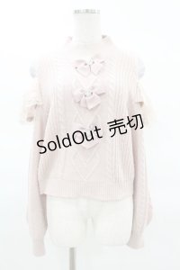Princess Melody / トリプルりぼん肩あきケーブルニット Free ピンク H-25-03-25-1046-EL-TO-NS-ZH