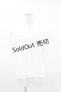 axes femme kawaii / 半袖丸襟コットンブラウス M オフ H-25-03-25-1053-AX-BL-NS-ZH