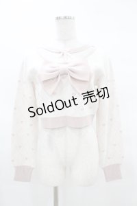 Princess Melody / パールチョーカーハート柄ニットトップス Free ピンク H-25-03-25-1055-EL-TO-NS-ZH