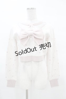 画像1: Princess Melody / パールチョーカーハート柄ニットトップス Free ピンク H-25-03-25-1055-EL-TO-NS-ZH
