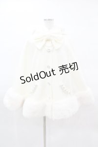 Princess Melody / リボン付きボリュームファーフードケープコート Free オフ H-25-03-25-1060-EL-CO-NS-ZH