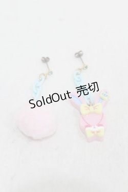 画像1: Angelic Pretty / Fancyリリカルバニーピアス  ピンク H-25-03-25-1017-AP-AC-NS-ZH