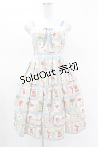 Shirley Temple / アリス絵本プリントジャンパースカート（Ladies） Free サックス H-25-03-25-1030-ET-OP-NS-ZH