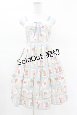画像1: Shirley Temple / アリス絵本プリントジャンパースカート（Ladies） Free サックス H-25-03-25-1030-ET-OP-NS-ZH