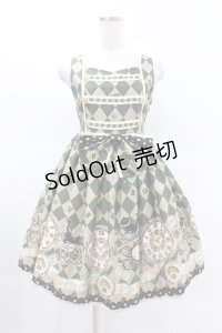 ALICE and the PIRATES / 時計じかけのおすましキャット柄 ジャンパースカートI Free グリーン H-25-03-25-1031-PA-OP-NS-ZH
