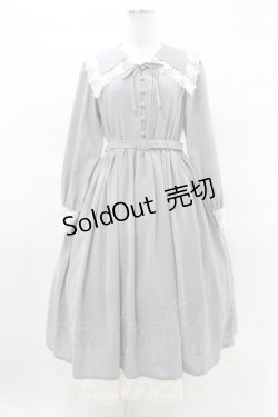 画像1: an another angelus / レース使いビッグカラーロングワンピース Free BLUE GRAY H-25-03-25-1033-CA-OP-NS-ZH