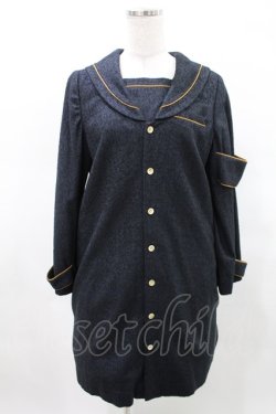 画像1: ネバアランド / 腕章風ワンピース  紺 H-25-03-25-012-LO-OP-KB-ZT057